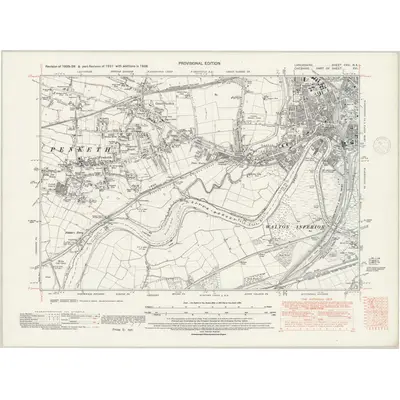 1938 Map of Lancashire CXV.NE, 1947 Print