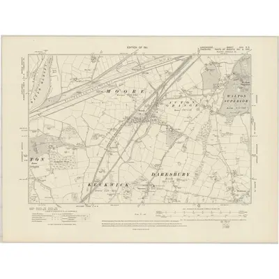 1905 Map of Lancashire CXV.SE, 1911 Print