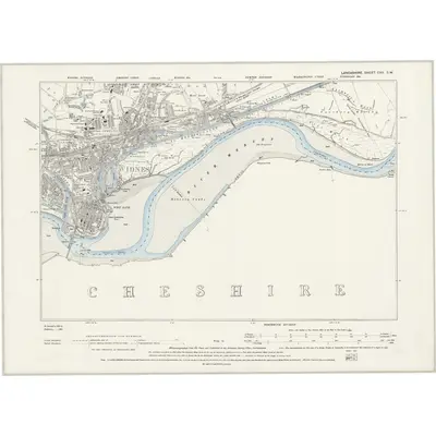 1888 Map of Lancashire CXV.SW, 1895 Print