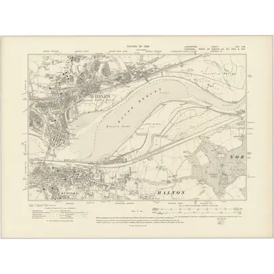 1905 Map of Lancashire CXV.SW, 1908 Print