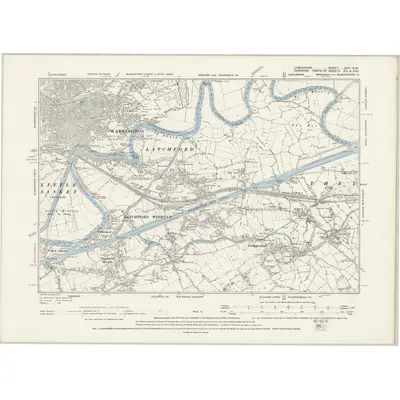 1894 Map of Lancashire CXVI.NW, 1896 Print