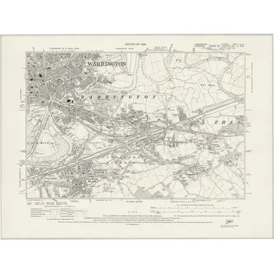 1926 Map of Lancashire CXVI.NW, 1929 Print