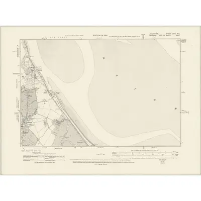 1904 Map of Lancashire CXVII.NE, 1913 Print