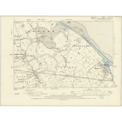 1894 Map of Lancashire CXVII.SE, 1896 Print