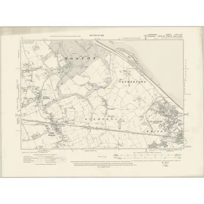 1908 Map of Lancashire CXVII.SE, 1913 Print