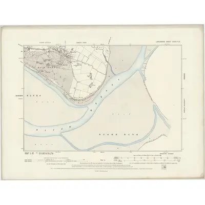 1890 Map of Lancashire CXVIII.NE, 1895 Print