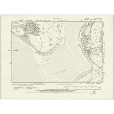 1925 Map of Lancashire CXVIII.NE, 1928 Print