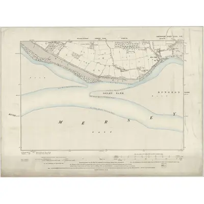 1890 Map of Lancashire CXVIII.NW, 1895 Print