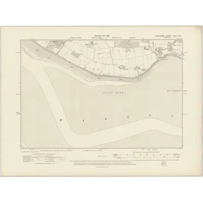 1904 Map of Lancashire CXVIII.NW, 1910 Print