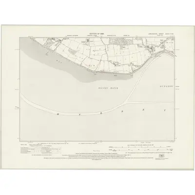 1925 Map of Lancashire CXVIII.NW, 1928 Print