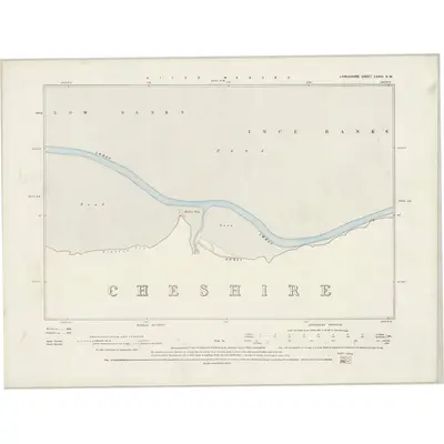 1890 Map of Lancashire CXVIII.SW, 1895 Print