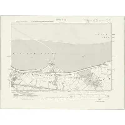 1908 Map of Lancashire CXVIII.SW, 1928 Print