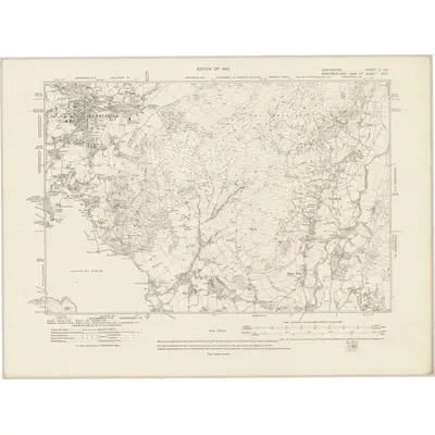 1912 Map of Lancashire II.NE, 1919 Print