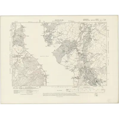 1911 Map of Lancashire II.SE, 1919 Print