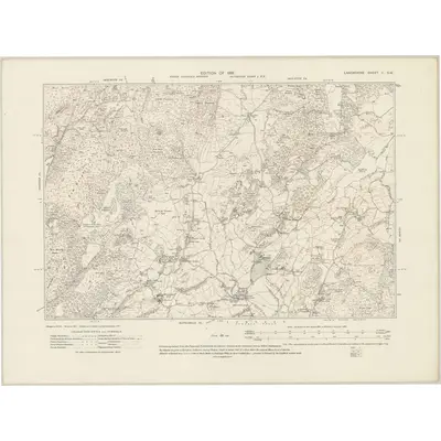 1912 Map of Lancashire II.SW, 1919 Print