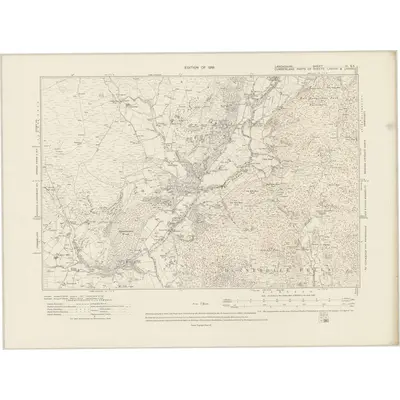 1912 Map of Lancashire III.SE, 1919 Print