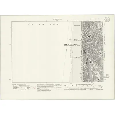 1930 Map of Lancashire L.SE, 1933 Print