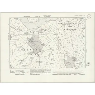 1930 Map of Lancashire LI.NE, 1932 Print