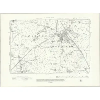 1909 Map of Lancashire LI.NW, 1913 Print
