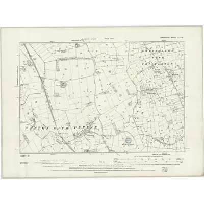 1891 Map of Lancashire LI.SE, 1895 Print