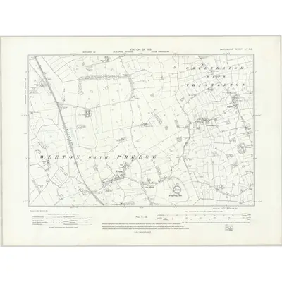 1909 Map of Lancashire LI.SE, 1912 Print