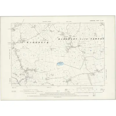 1891 Map of Lancashire LI.SW, 1895 Print