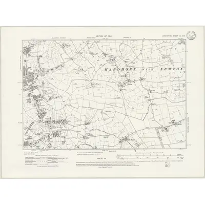 1909 Map of Lancashire LI.SW, 1933 Print