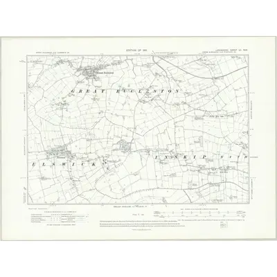 1909 Map of Lancashire LII.NW, 1913 Print