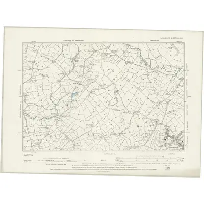 1891 Map of Lancashire LIII.NE, 1895 Print
