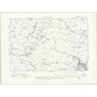 1910 Map of Lancashire LIII.NE, 1913 Print