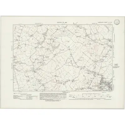 1930 Map of Lancashire LIII.NE, 1933 Print