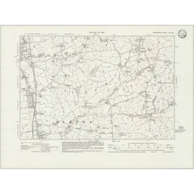 1930 Map of Lancashire LIII.NW, 1933 Print