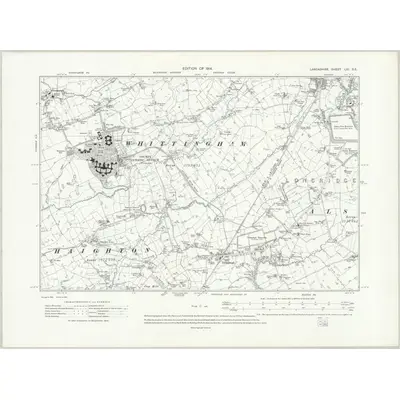 1910 Map of Lancashire LIII.SE, 1914 Print