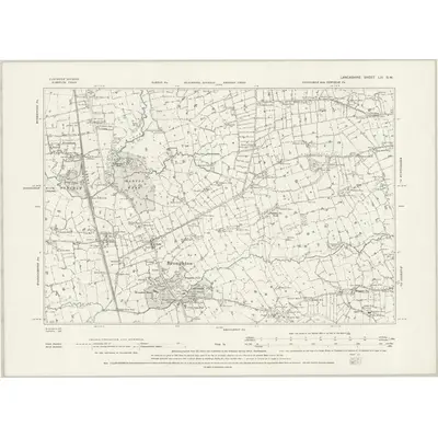 1892 Map of Lancashire LIII.SW, 1895 Print