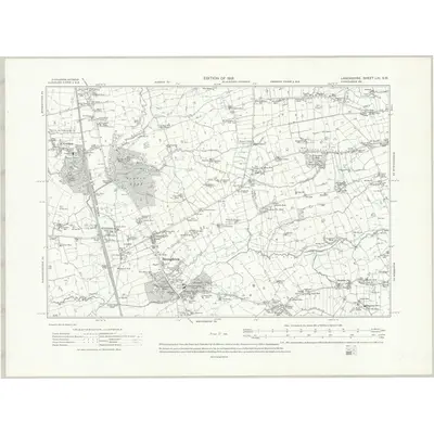 1910 Map of Lancashire LIII.SW, 1913 Print