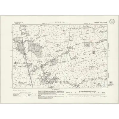 1930 Map of Lancashire LIII.SW, 1933 Print