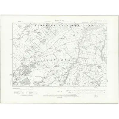 1910 Map of Lancashire LIV.NW, 1913 Print