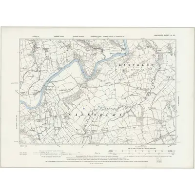 1892 Map of Lancashire LIV.SE, 1895 Print