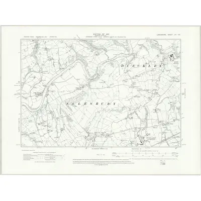 1910 Map of Lancashire LIV.SE, 1913 Print