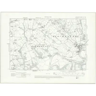 1910 Map of Lancashire LIV.SW, 1913 Print
