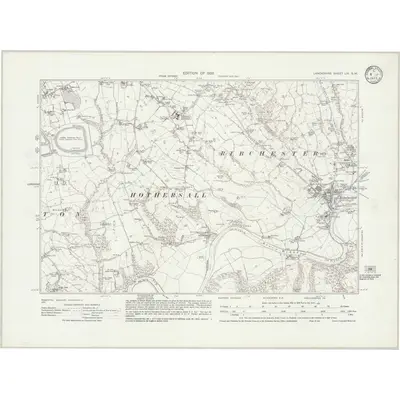1930 Map of Lancashire LIV.SW, 1932 Print