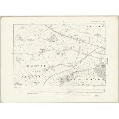 1891 Map of Lancashire LIX.NE, 1894 Print