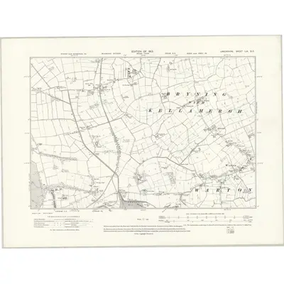 1908 Map of Lancashire LIX.SE, 1913 Print
