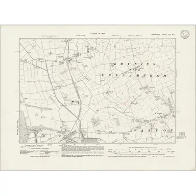 1930 Map of Lancashire LIX.SE, 1933 Print