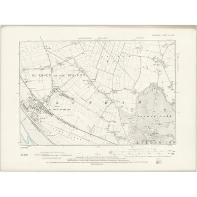 1891 Map of Lancashire LIX.SW, 1894 Print