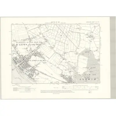 1908 Map of Lancashire LIX.SW, 1912 Print