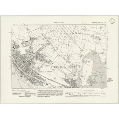 1929 Map of Lancashire LIX.SW, 1933 Print