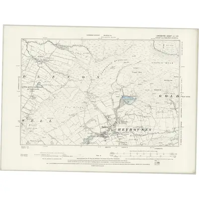 1892 Map of Lancashire LV.NE, 1895 Print