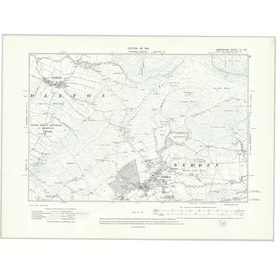 1910 Map of Lancashire LV.NE, 1915 Print