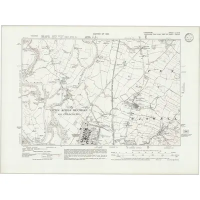 1929 Map of Lancashire LV.NW, 1932 Print